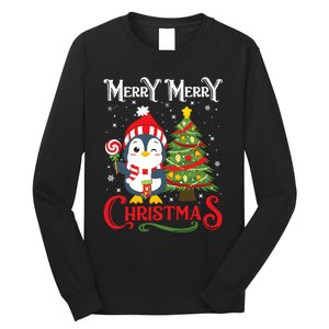 Boy Girl Christmas Pajamas Funny Penguin Long Sleeve Shirt