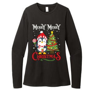 Boy Girl Christmas Pajamas Funny Penguin Womens CVC Long Sleeve Shirt