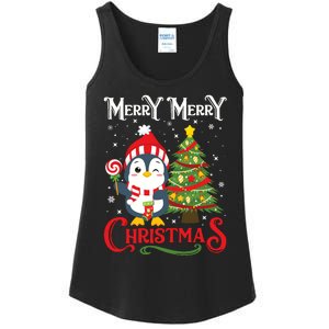 Boy Girl Christmas Pajamas Funny Penguin Ladies Essential Tank