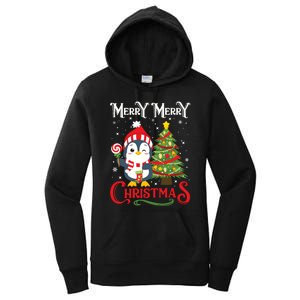 Boy Girl Christmas Pajamas Funny Penguin Women's Pullover Hoodie