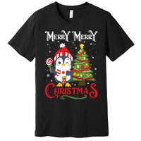 Boy Girl Christmas Pajamas Funny Penguin Premium T-Shirt