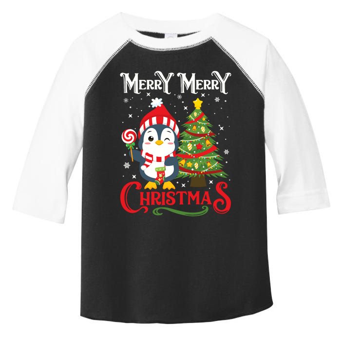 Boy Girl Christmas Pajamas Funny Penguin Toddler Fine Jersey T-Shirt