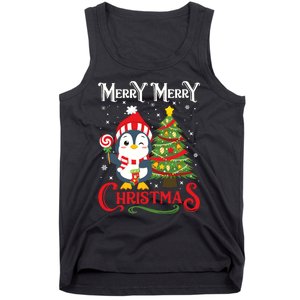 Boy Girl Christmas Pajamas Funny Penguin Tank Top