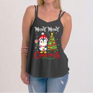 Boy Girl Christmas Pajamas Funny Penguin Women's Strappy Tank