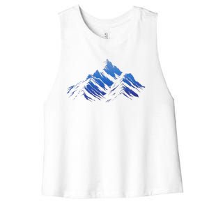 Blue Gradient Cool Women's Racerback Cropped Tank