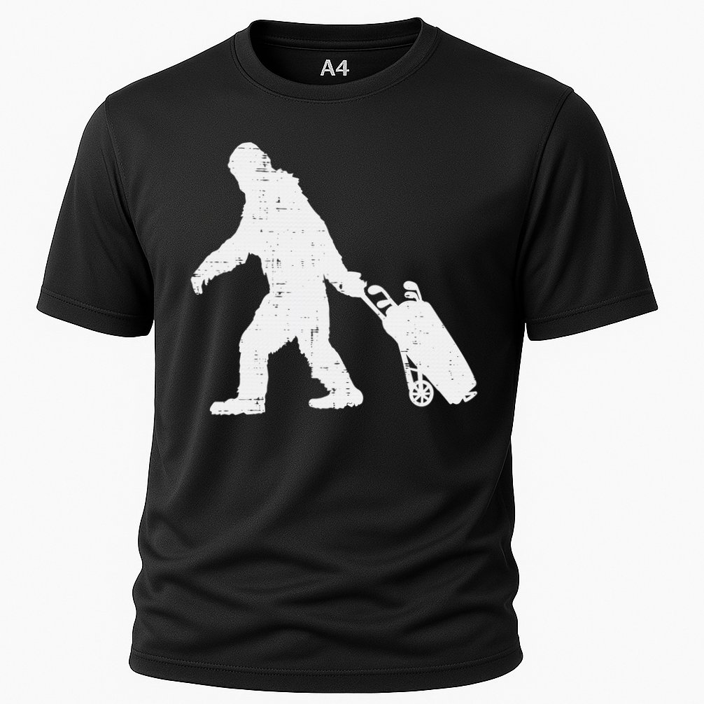 Bigfoot Golf Club And Ball Sports Funny Sasquatch Cooling Performance Crew T-Shirt