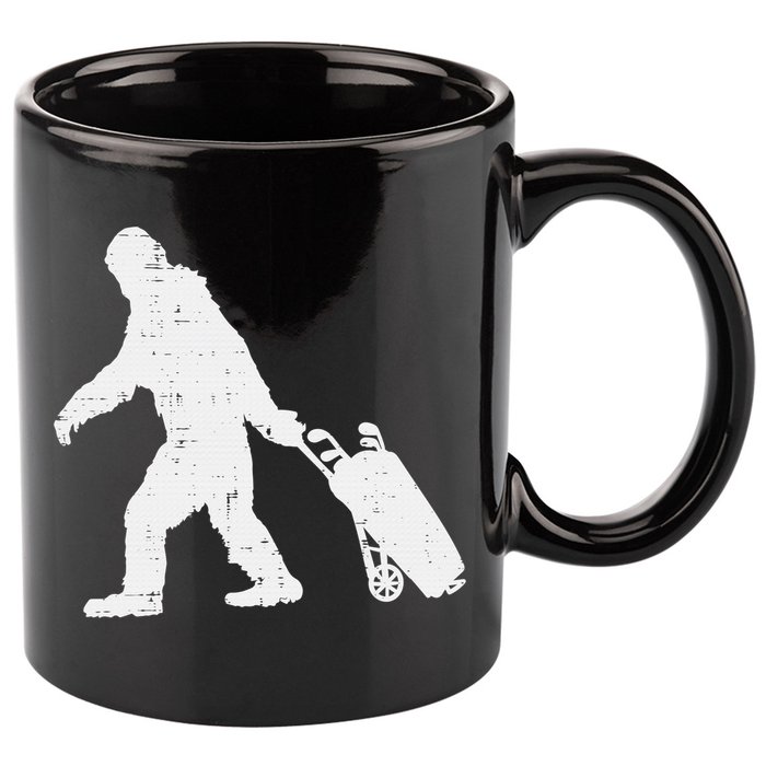 Bigfoot Golf Club And Ball Sports Funny Sasquatch 11oz C Handle Ceramic Mug