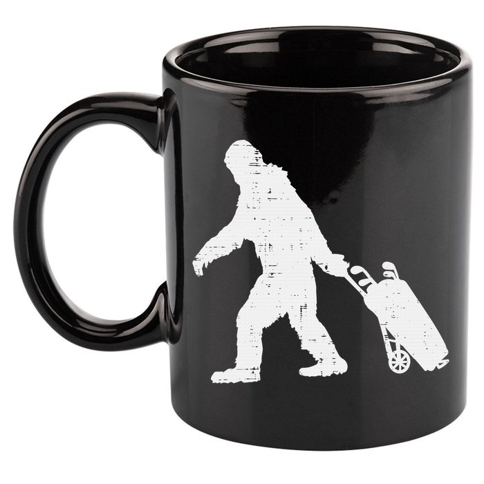 Bigfoot Golf Club And Ball Sports Funny Sasquatch 11oz C Handle Ceramic Mug
