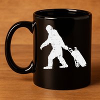 Bigfoot Golf Club And Ball Sports Funny Sasquatch 11oz C Handle Ceramic Mug