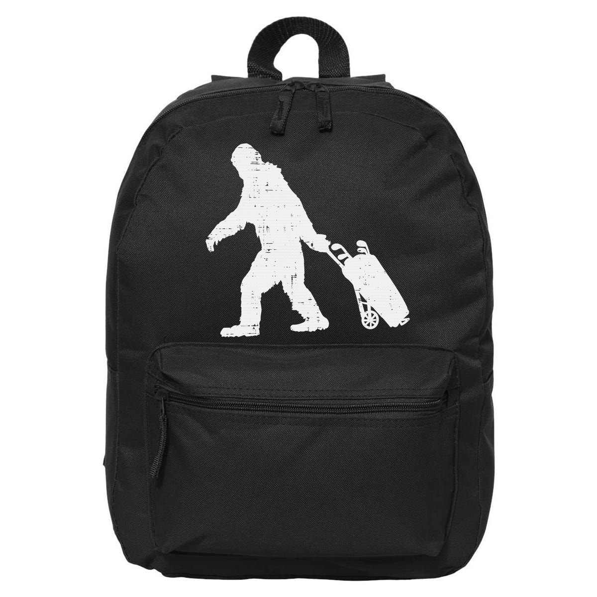 Bigfoot Golf Club And Ball Sports Funny Sasquatch 16 in Basic Backpack