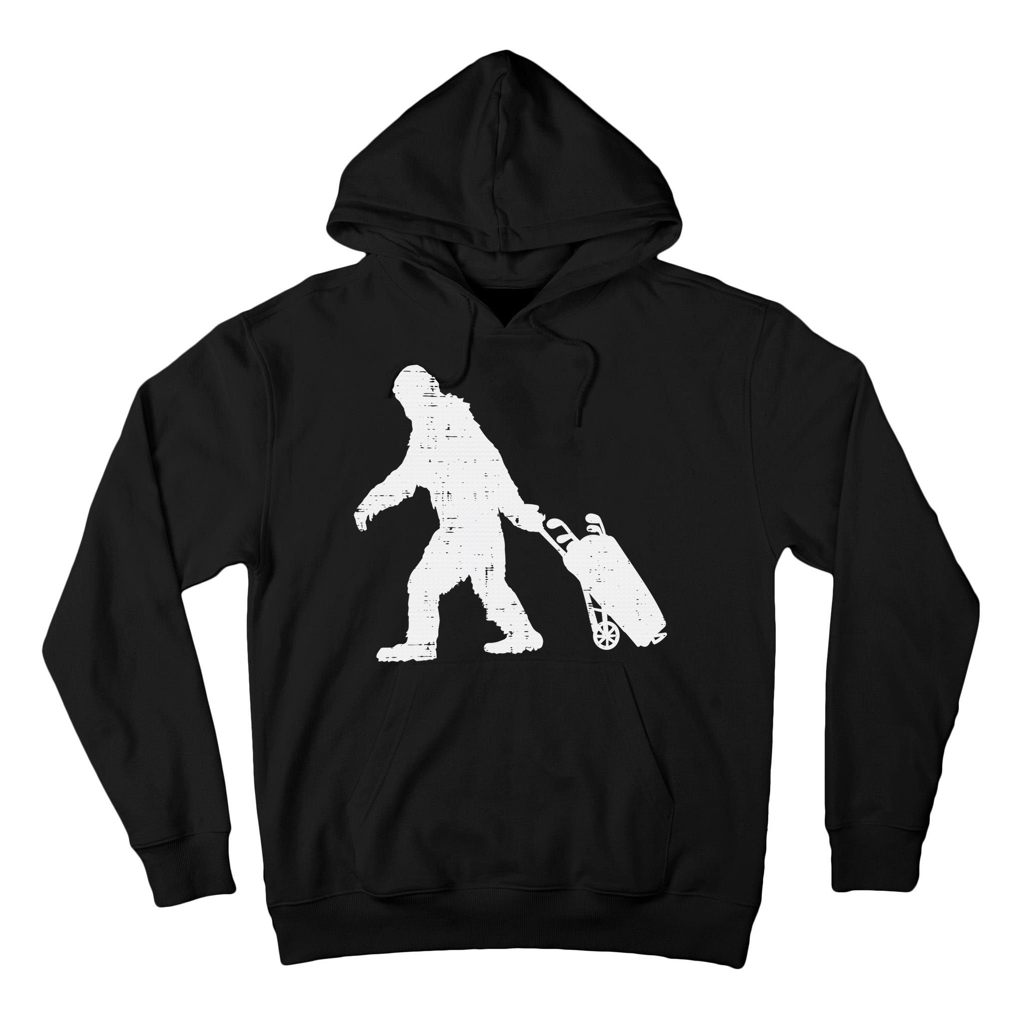 Bigfoot Golf Club And Ball Sports Funny Sasquatch Tall Hoodie