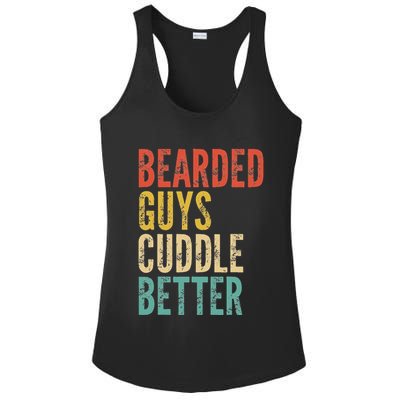 Bearded Guys Cuddle Better Funny Saying Sarcastic Novelty Ladies PosiCharge Competitor Racerback Tank