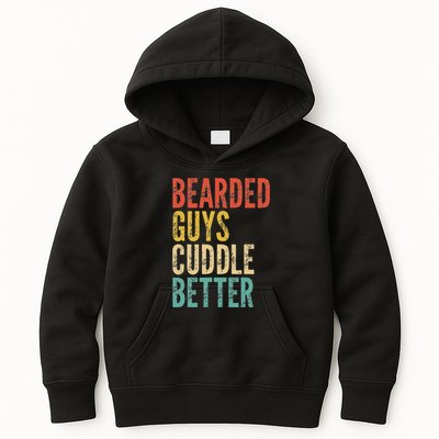 Bearded Guys Cuddle Better Funny Saying Sarcastic Novelty Kids Hoodie