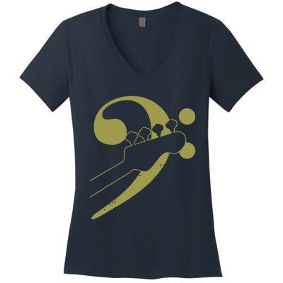 Bass Guitar Clef Bassist Musician Music Bass Player Gift Women's V-Neck T-Shirt