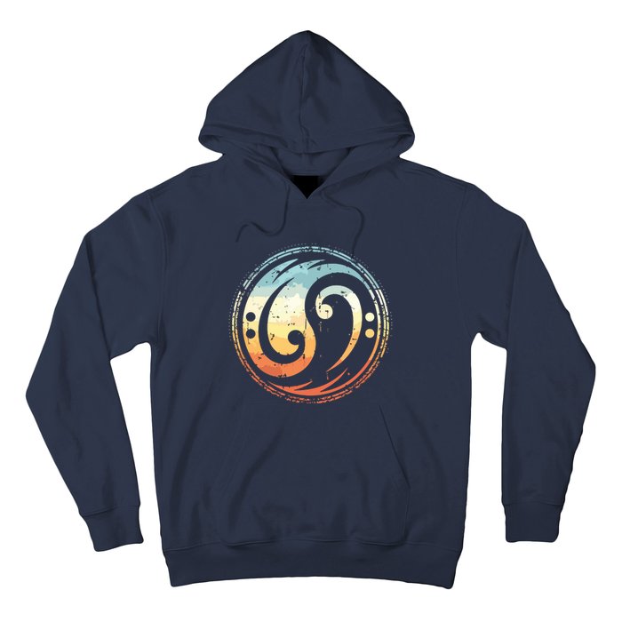 Bass Guitar Clef Yin Yang Vintage For Bassist Bass Player Hoodie