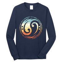 Bass Guitar Clef Yin Yang Vintage For Bassist Bass Player Long Sleeve Shirt