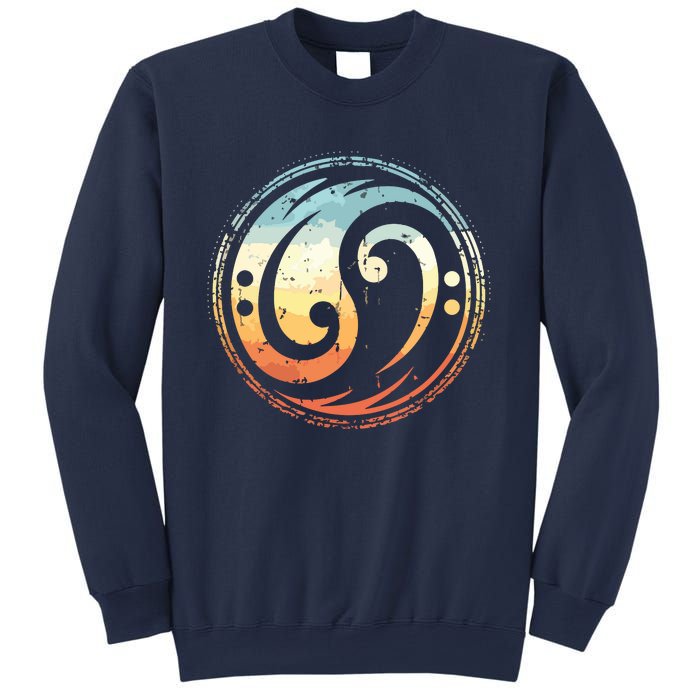 Bass Guitar Clef Yin Yang Vintage For Bassist Bass Player Sweatshirt