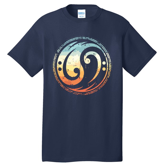 Bass Guitar Clef Yin Yang Vintage For Bassist Bass Player Tall T-Shirt