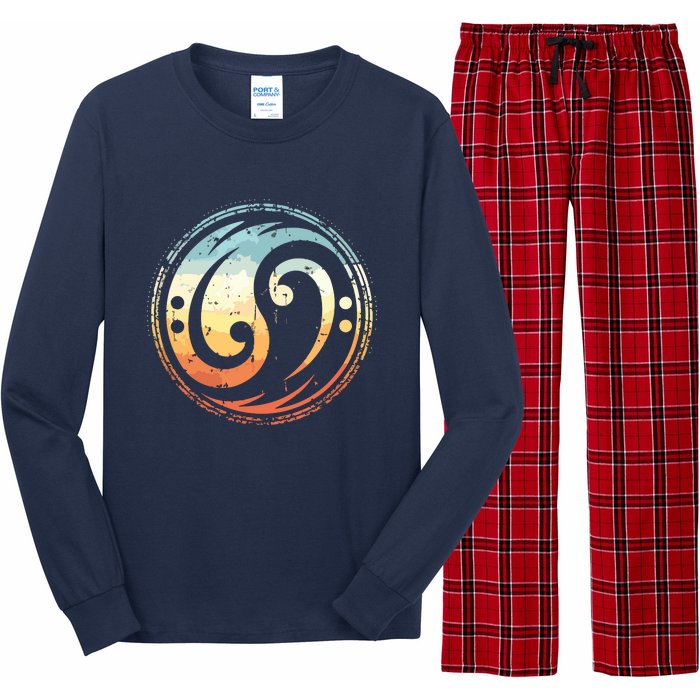 Bass Guitar Clef Yin Yang Vintage For Bassist Bass Player Long Sleeve Pajama Set