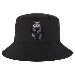 British Grey Cat In Pocket S Cats Gifts Cool Comfort Performance Bucket Hat