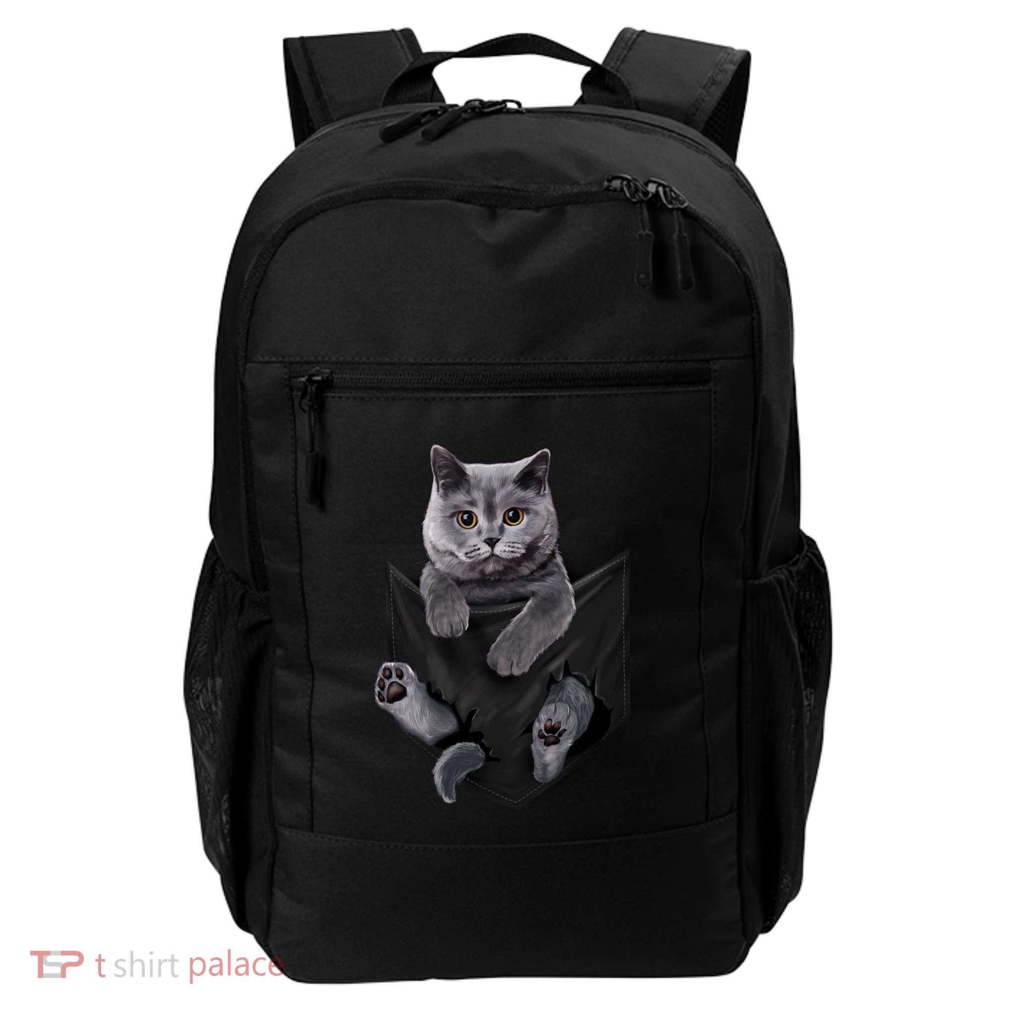 British Grey Cat In Pocket S Cats Gifts Backpack