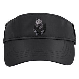 British Grey Cat In Pocket S Cats Gifts Adult Drive Performance Visor