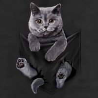 British Grey Cat In Pocket S Cats Gifts 11oz C Handle Ceramic Mug