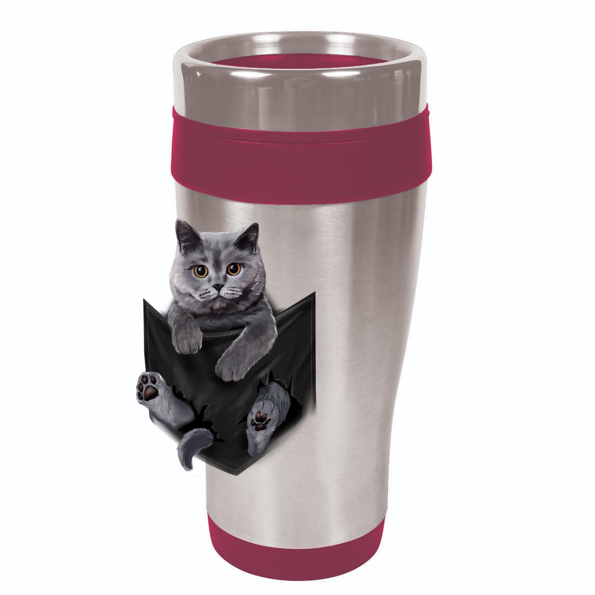 British Grey Cat In Pocket S Cats Gifts 15oz Campfire Ceramic Mug