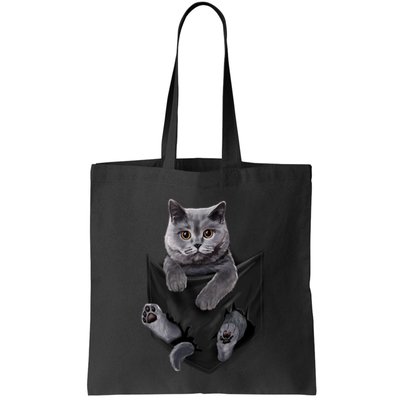 British Grey Cat In Pocket S Cats Gifts Bag