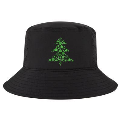 Board Gamer Christmas Tree Meeple And Dice Tabletop Gift Cool Comfort Performance Bucket Hat