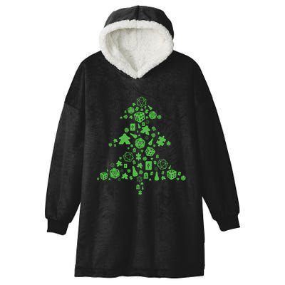 Board Gamer Christmas Tree Meeple And Dice Tabletop Gift Hooded Wearable Blanket