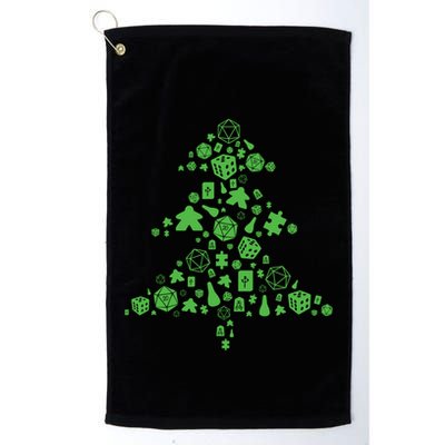 Board Gamer Christmas Tree Meeple And Dice Tabletop Gift Golf Towel