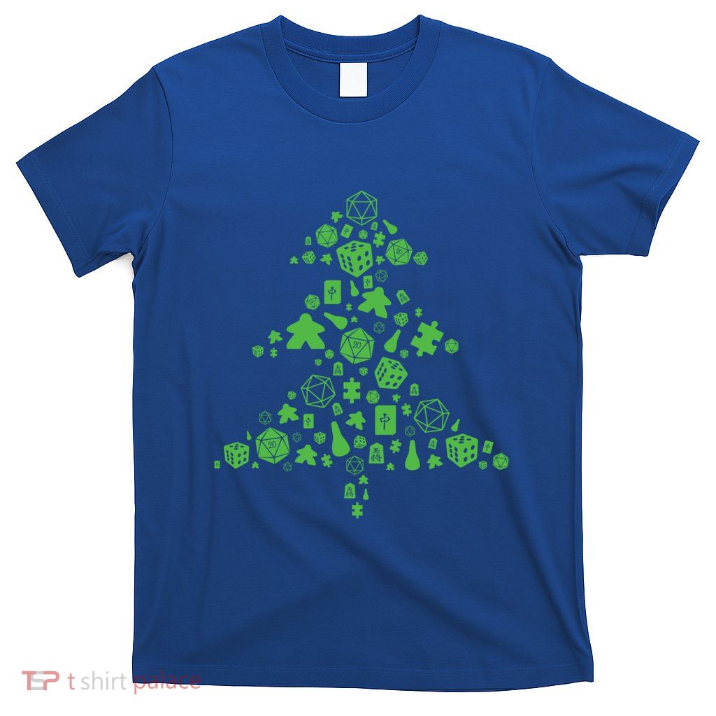 Board Gamer Christmas Tree Meeple And Dice Tabletop Gift T-Shirt