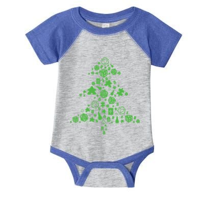 Board Gamer Christmas Tree Meeple And Dice Tabletop Gift Infant Baby Jersey Bodysuit
