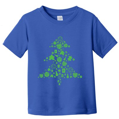 Board Gamer Christmas Tree Meeple And Dice Tabletop Gift Toddler T-Shirt