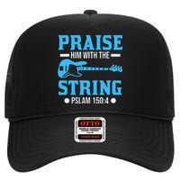 Bass Guitar Christian Praise Worship Bible Verse Bass Playe High Crown Mesh Back Trucker Hat