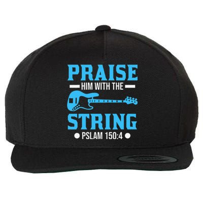 Bass Guitar Christian Praise Worship Bible Verse Bass Playe Wool Snapback Cap