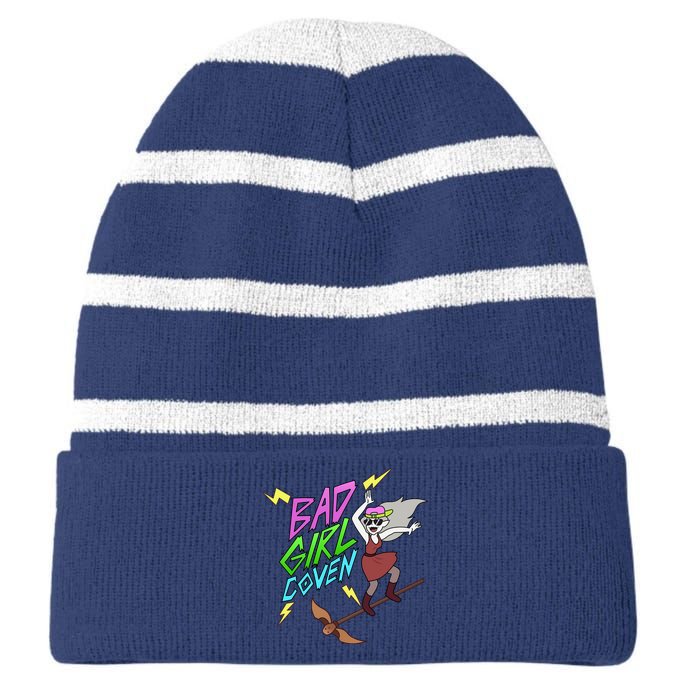 Bad Girl Coven Funny Bad Girl Striped Beanie with Solid Band