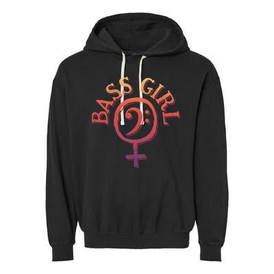 Bass Guitar Clef Bass Girl For Female Bassist & Bass Player Garment-Dyed Fleece Hoodie