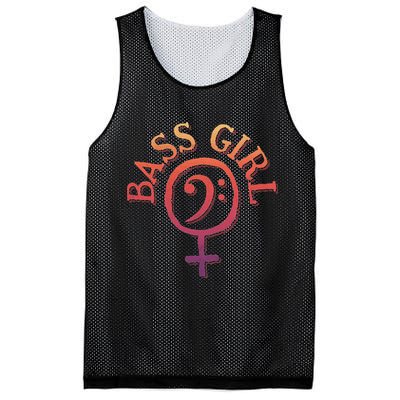 Bass Guitar Clef Bass Girl For Female Bassist & Bass Player Mesh Reversible Basketball Jersey Tank