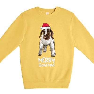 Boer Goat Christmas Merry Goatmas Premium Crewneck Sweatshirt