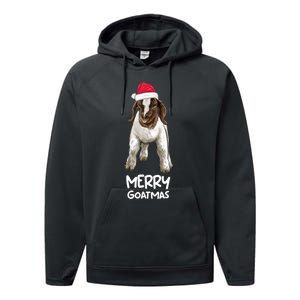 Boer Goat Christmas Merry Goatmas Performance Fleece Hoodie