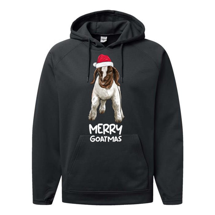 Boer Goat Christmas Merry Goatmas Performance Fleece Hoodie