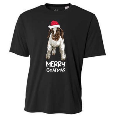 Boer Goat Christmas Merry Goatmas Cooling Performance Crew T-Shirt