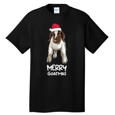 Boer Goat Christmas Merry Goatmas Tall T-Shirt