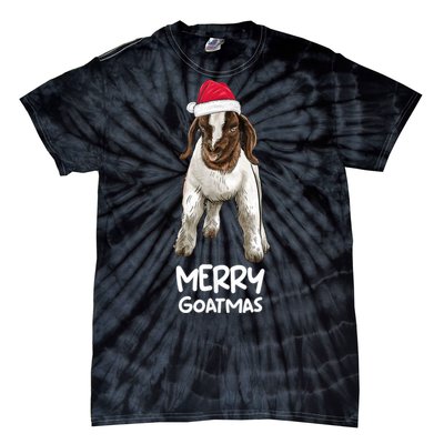 Boer Goat Christmas Merry Goatmas Tie-Dye T-Shirt