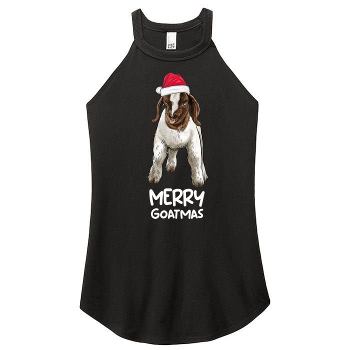 Boer Goat Christmas Merry Goatmas Women's Perfect Tri Rocker Tank