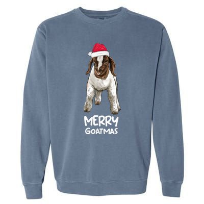 Boer Goat Christmas Merry Goatmas Garment-Dyed Sweatshirt