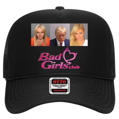 Bad Girls Club Trump 2024 High Crown Mesh Back Trucker Hat