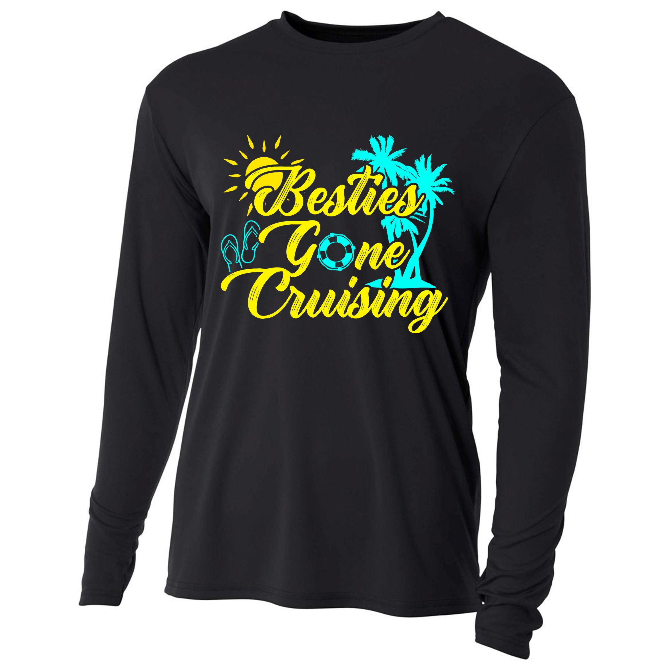 Besties Gone Cruise Matching Girl Trip Cruising Vacation Cooling Performance Long Sleeve Crew
